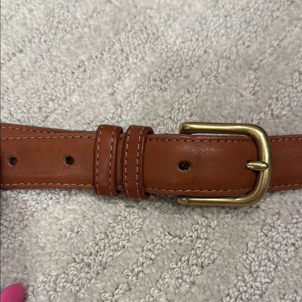 Coach Brown and Gold Leather Belt Timeless Accessory